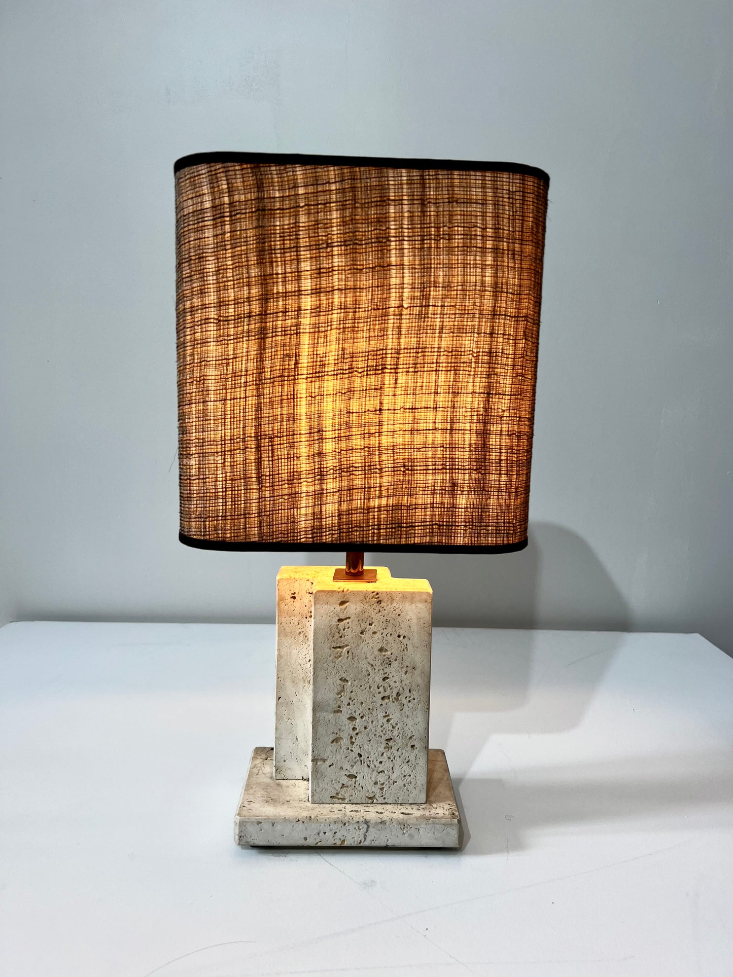 Desk Lamp, Travertin, 1970s
