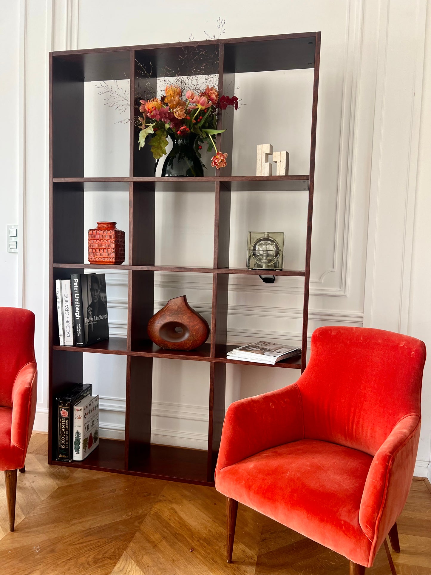 Italian Mid-Century Shelve, Mahogany