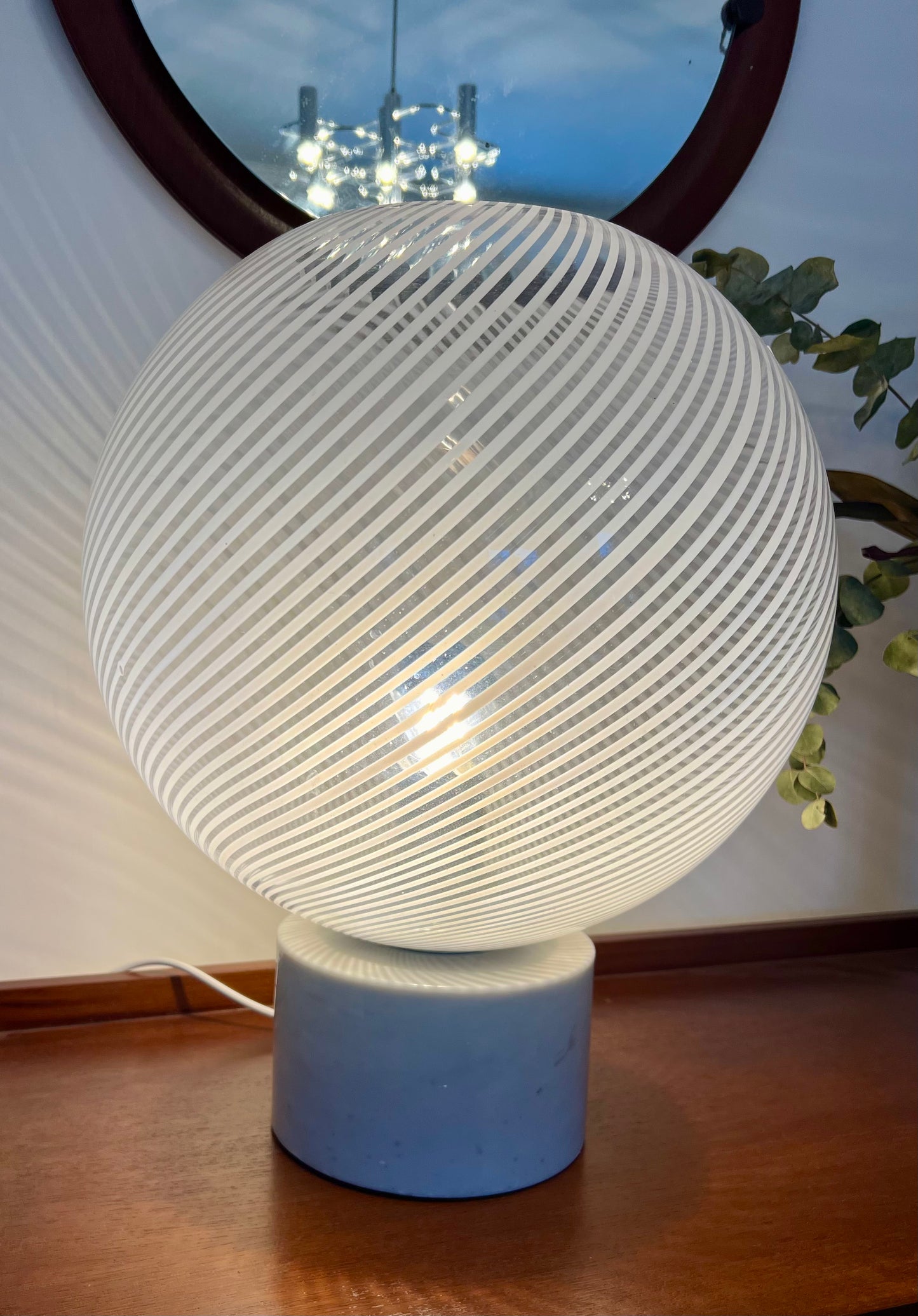 Desk Lamp, Marble and Murano, 1970s