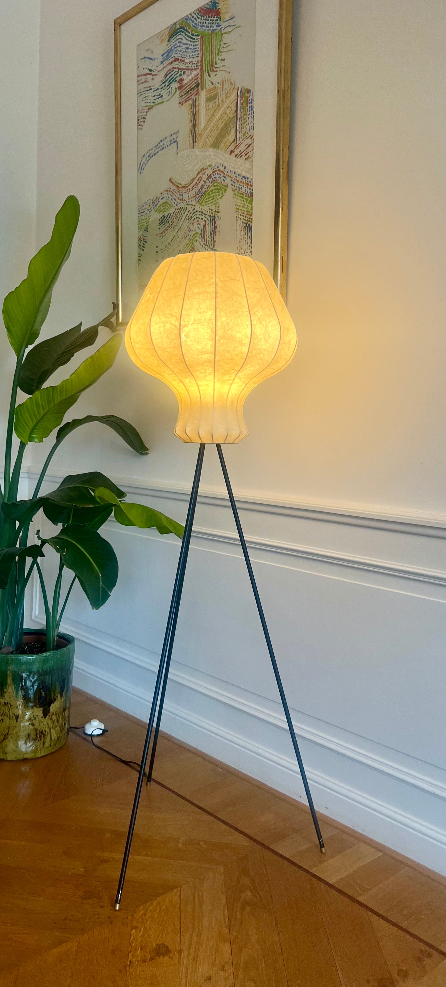 Tripod Floor Lamp, Cocoon Lamp, 1960s