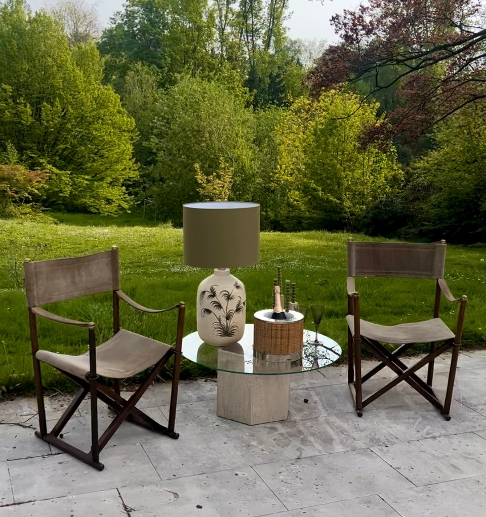 Pair of Safari Armchairs, Mogens Koch MK-16, Green Suede