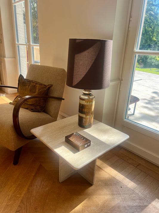 Travertine Side Table